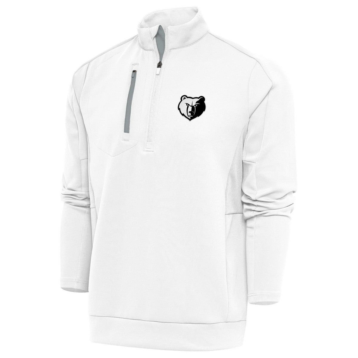 Memphis Grizzlies Antigua Metallic Logo Generation Quarter-Zip Top White - NBA
