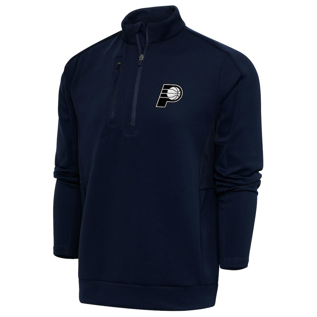 Indiana Pacers Antigua Metallic Logo Generation Quarter-Zip Top Navy - NBA