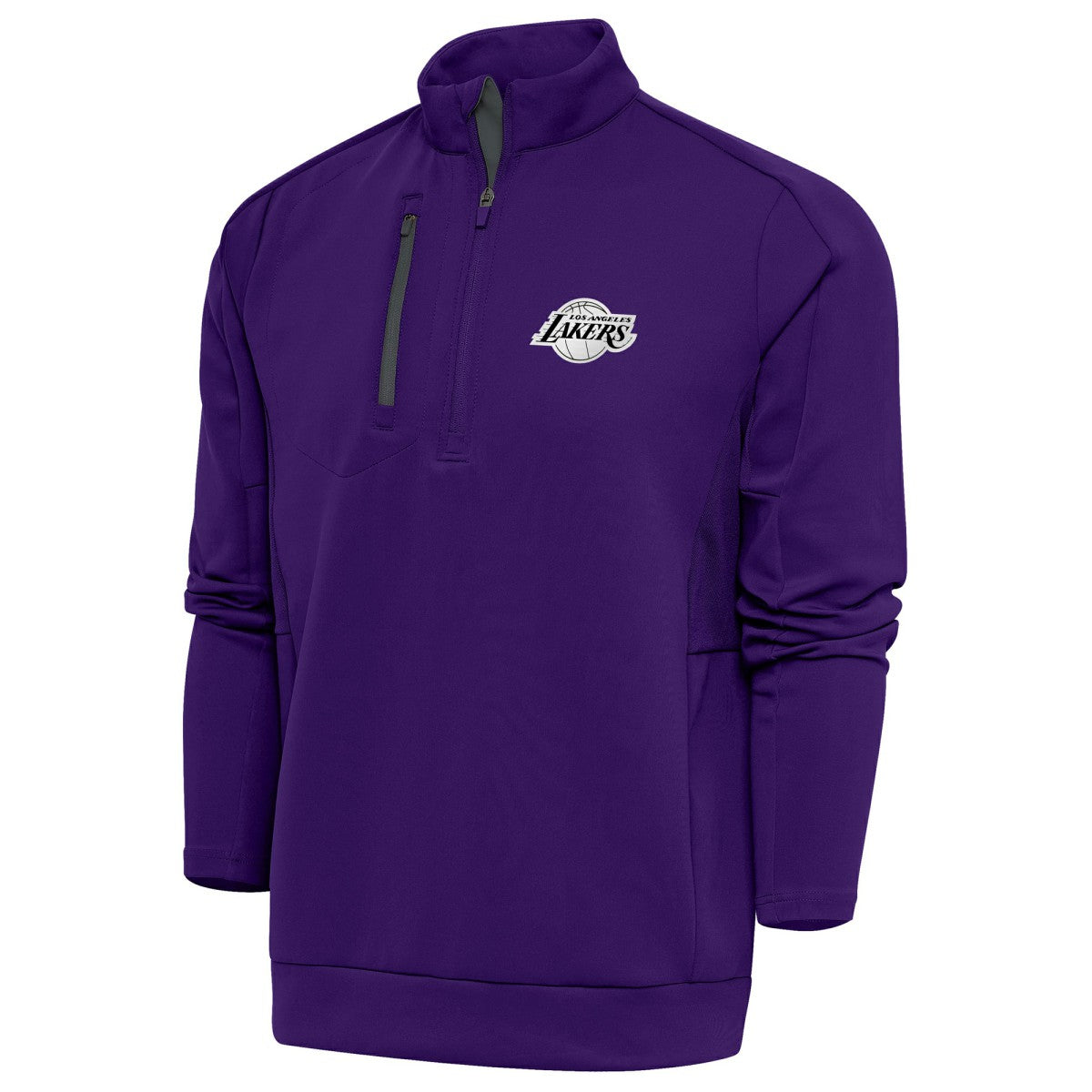 Los Angeles Lakers Antigua Metallic Logo Generation Quarter-Zip Top Purple - NBA