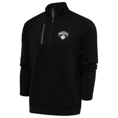 New York Knicks Antigua Metallic Logo Generation Quarter-Zip Top Black - NBA