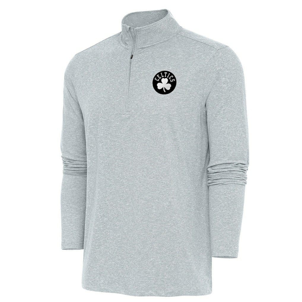 Boston Celtics Antigua Hunk Quarter-Zip Top Heather Gray - NBA