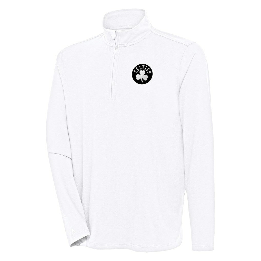 Boston Celtics Antigua Hunk Quarter-Zip Top White - NBA
