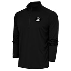 Boston Celtics Antigua Metallic Logo Tribute Quarter-Zip Top Black - NBA