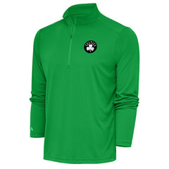 Boston Celtics Antigua Metallic Logo Tribute Quarter-Zip Top Kelly Green - NBA