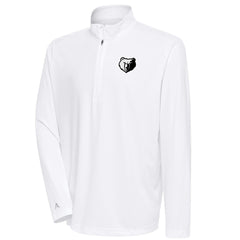 Memphis Grizzlies Antigua Metallic Logo Tribute Quarter-Zip Top White - NBA