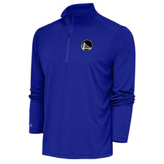 Golden State Warriors Antigua Metallic Logo Tribute Quarter-Zip Top Royal - NBA