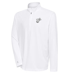 Miami Heat Antigua Metallic Logo Tribute Quarter-Zip Top White - NBA