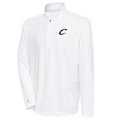 Cleveland Cavaliers Antigua Metallic Logo Tribute Quarter-Zip Top White - NBA
