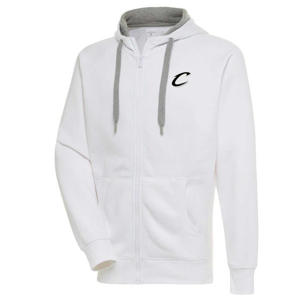 Cleveland Cavaliers Antigua Metallic Logo Victory Raglan Full-Zip Hoodie White - NBA