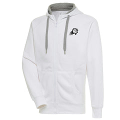 Phoenix Suns Antigua Metallic Logo Victory Raglan Full-Zip Hoodie White - NBA