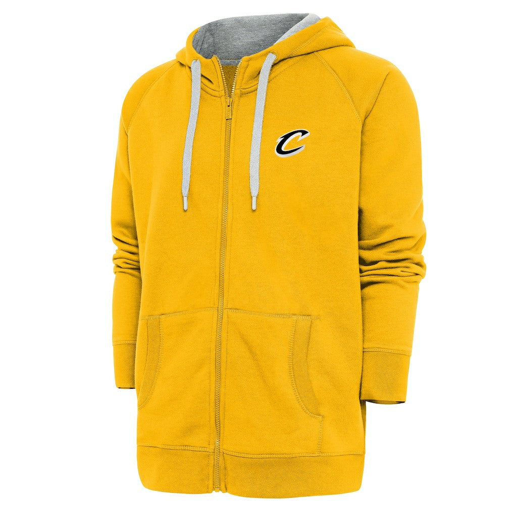 Cleveland Cavaliers Antigua Metallic Logo Victory Raglan Full-Zip Hoodie Gold - NBA