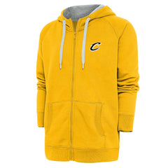 Cleveland Cavaliers Antigua Metallic Logo Victory Raglan Full-Zip Hoodie Gold - NBA