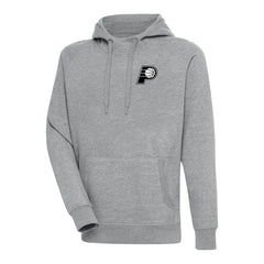 Indiana Pacers Antigua Metallic Logo Victory Raglan Pullover Hoodie Heather Gray - NBA