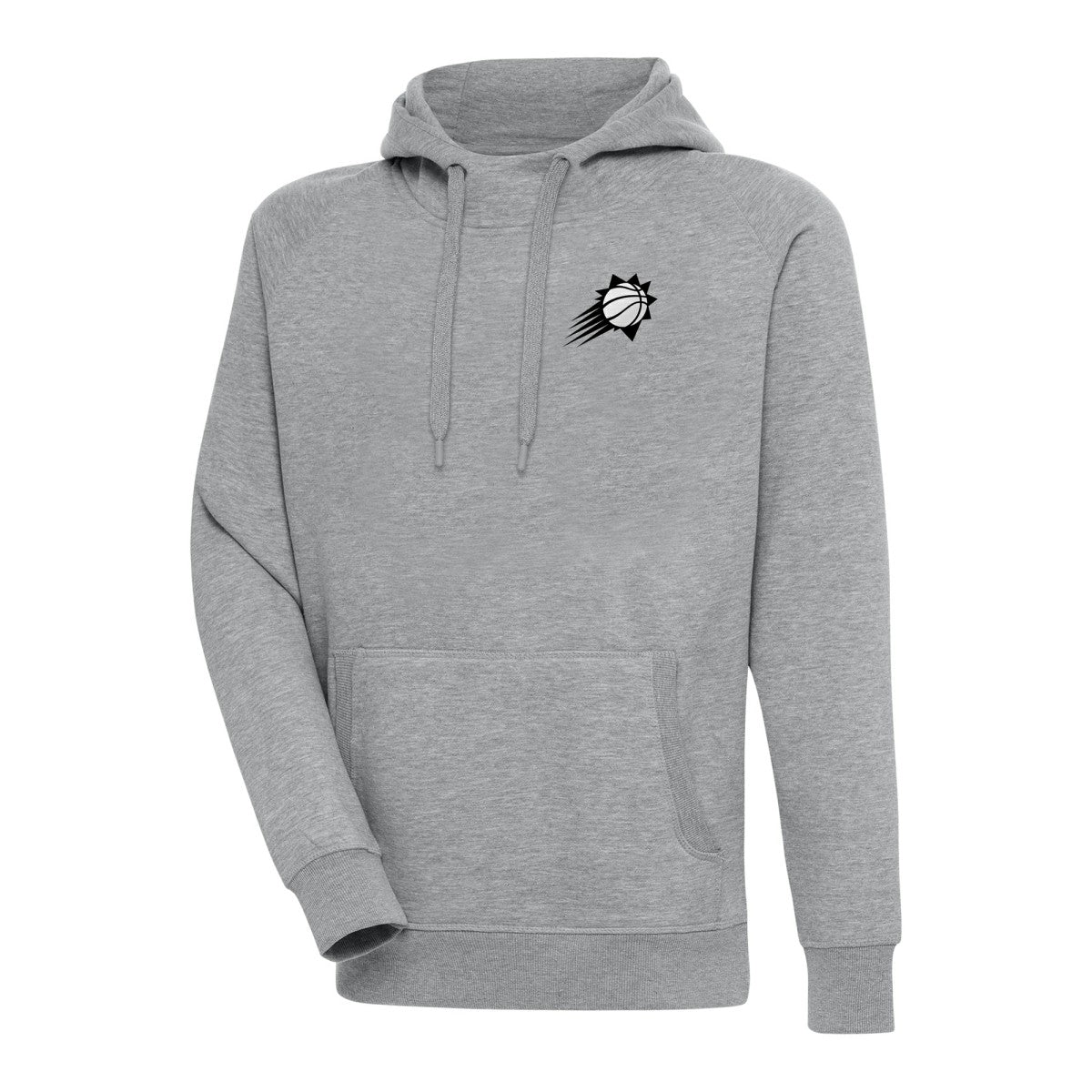 Phoenix Suns Antigua Metallic Logo Victory Raglan Pullover Hoodie Heather Gray - NBA