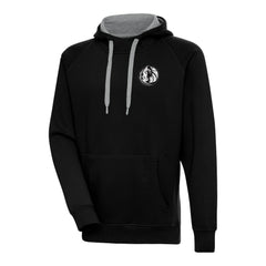 Dallas Mavericks Antigua Metallic Logo Victory Raglan Pullover Hoodie Black - NBA