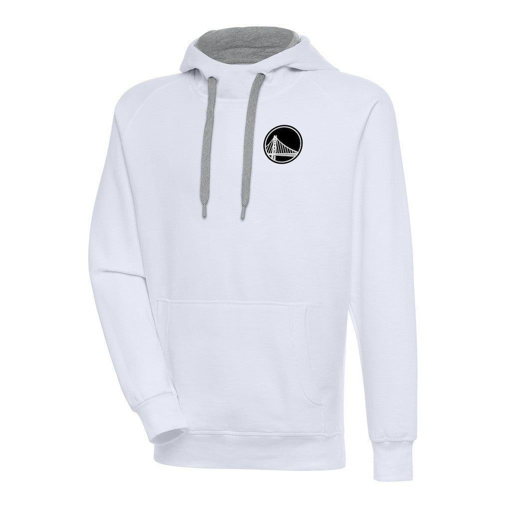 Golden State Warriors Antigua Metallic Logo Victory Raglan Pullover Hoodie White - NBA