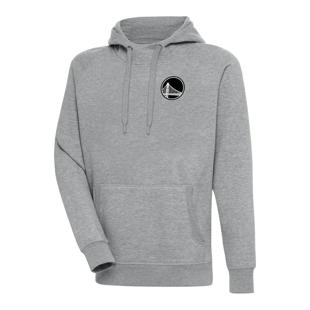 Golden State Warriors Antigua Metallic Logo Victory Raglan Pullover Hoodie Heather Gray - NBA