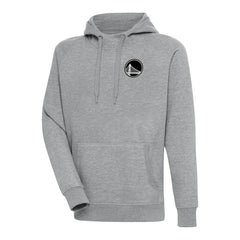 Golden State Warriors Antigua Metallic Logo Victory Raglan Pullover Hoodie Heather Gray - NBA