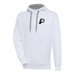 Indiana Pacers Antigua Metallic Logo Victory Raglan Pullover Hoodie White - NBA