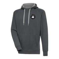 Boston Celtics Antigua Metallic Logo Victory Raglan Pullover Hoodie Charcoal - NBA