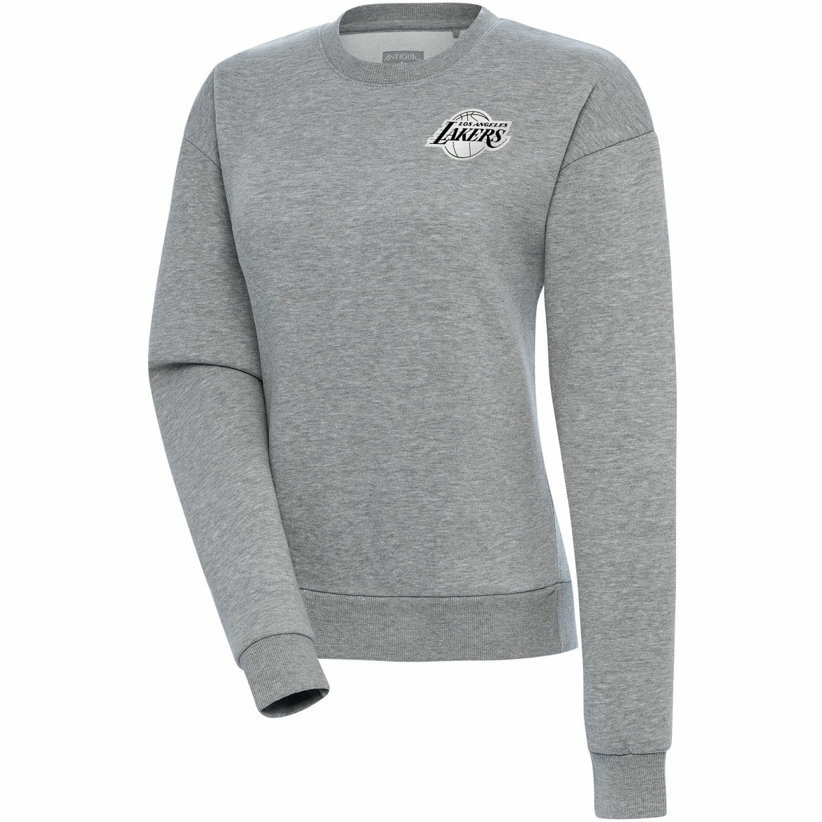 Los Angeles Lakers Antigua Women's Brushed Metallic Victory Pullover Sweatshirt - Heather Gray - NBA