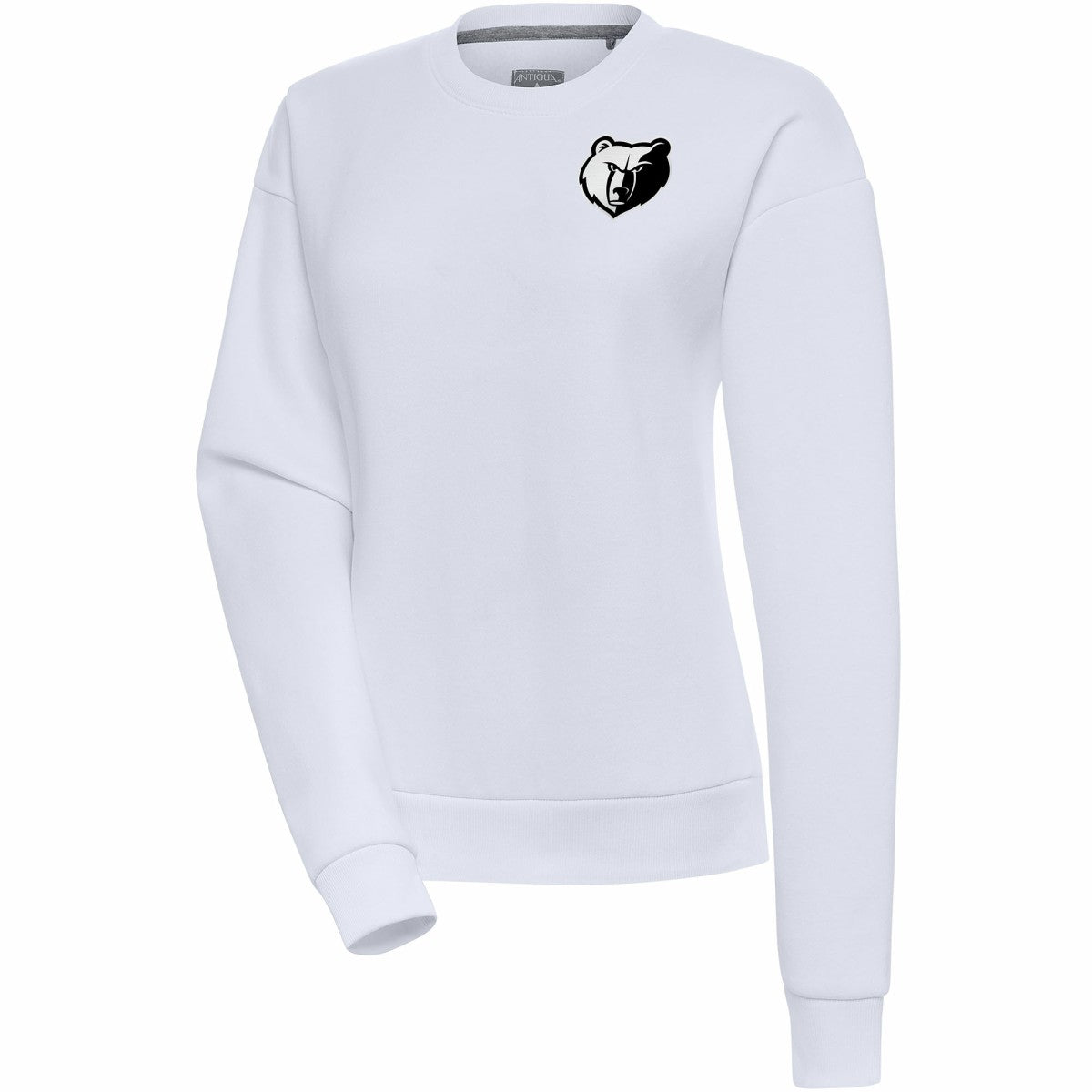 Memphis Grizzlies Antigua Women's Brushed Metallic Victory Pullover Sweatshirt - White - NBA
