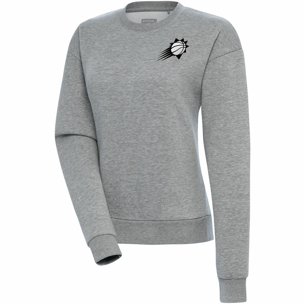 Phoenix Suns Antigua Women's Brushed Metallic Victory Pullover Sweatshirt - Heather Gray - NBA