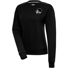 Golden State Warriors Antigua Women's Brushed Metallic Victory Pullover Sweatshirt - Black - NBA