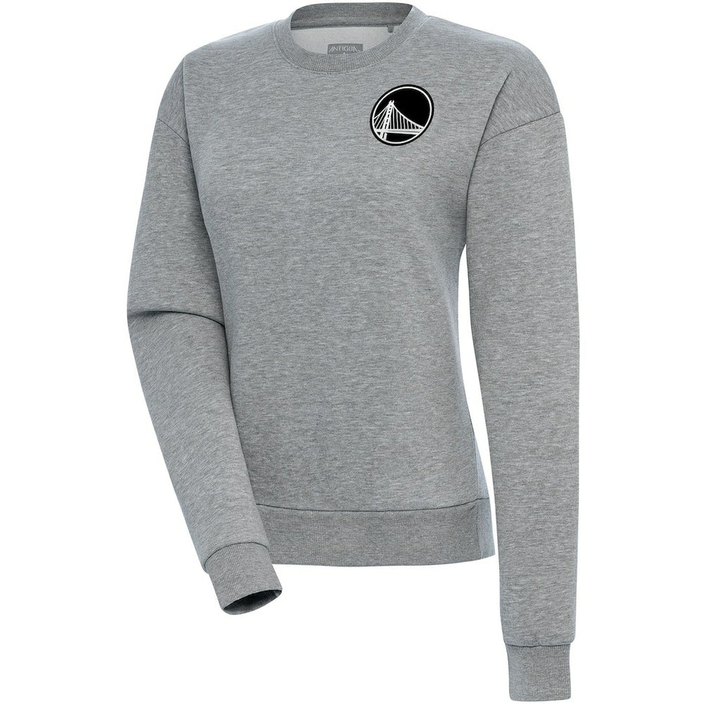 Golden State Warriors Antigua Women's Brushed Metallic Victory Pullover Sweatshirt - Heather Gray - NBA