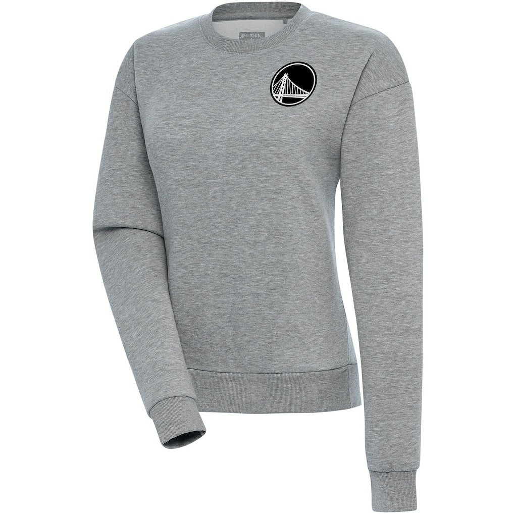 Golden State Warriors Antigua Women's Brushed Metallic Victory Pullover Sweatshirt - Heather Gray - NBA