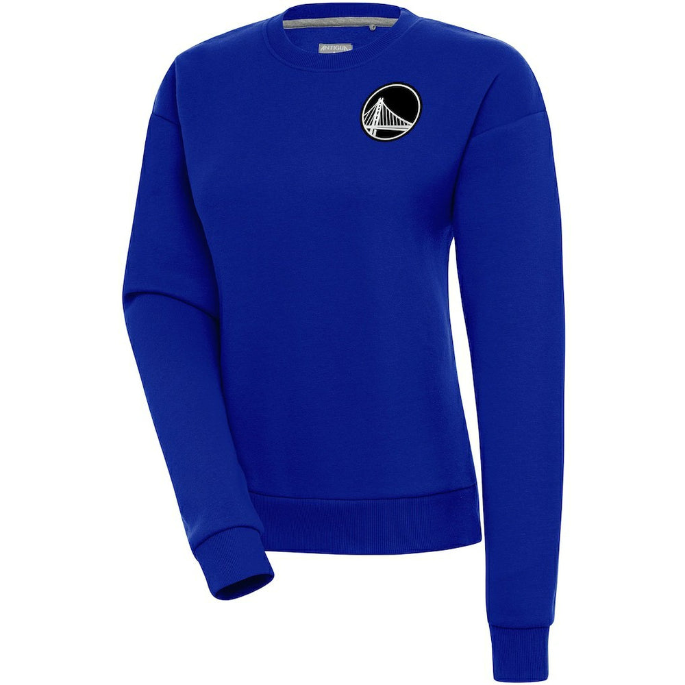 Golden State Warriors Antigua Women's Brushed Metallic Victory Pullover Sweatshirt - Royal - NBA