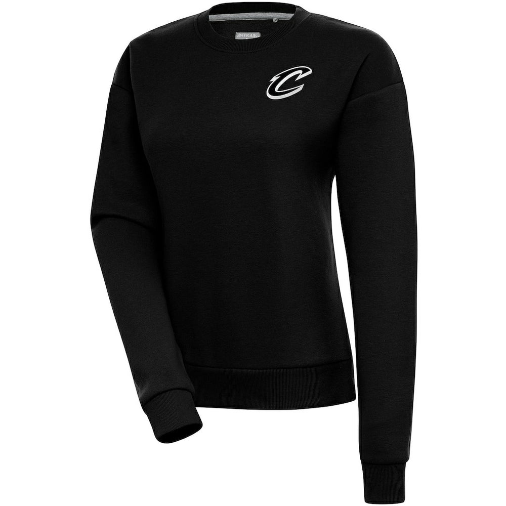 Cleveland Cavaliers Antigua Women's Brushed Metallic Victory Pullover Sweatshirt - Black - NBA