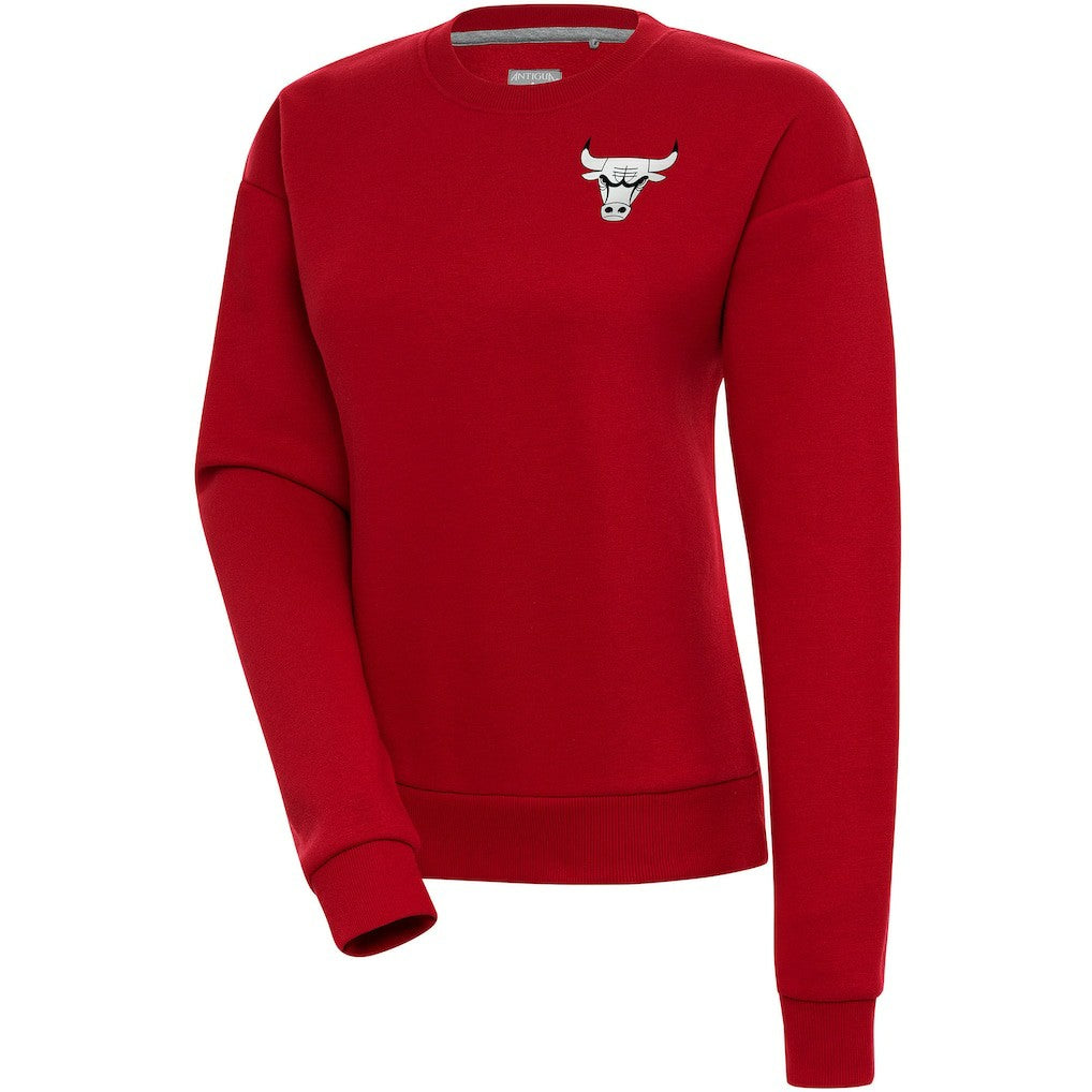 Chicago Bulls Antigua Women's Brushed Metallic Victory Pullover Sweatshirt - Red - NBA