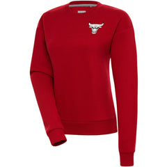 Chicago Bulls Antigua Women's Brushed Metallic Victory Pullover Sweatshirt - Red - NBA