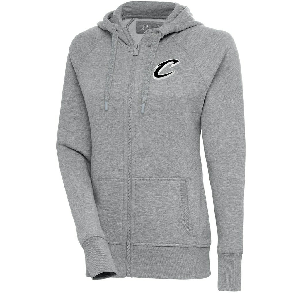 Cleveland Cavaliers Antigua Women's Brushed Metallic Victory Full-Zip Hoodie - Heather Gray - NBA