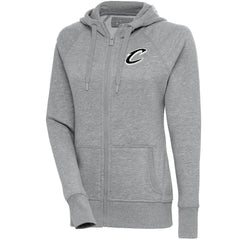 Cleveland Cavaliers Antigua Women's Brushed Metallic Victory Full-Zip Hoodie - Heather Gray - NBA