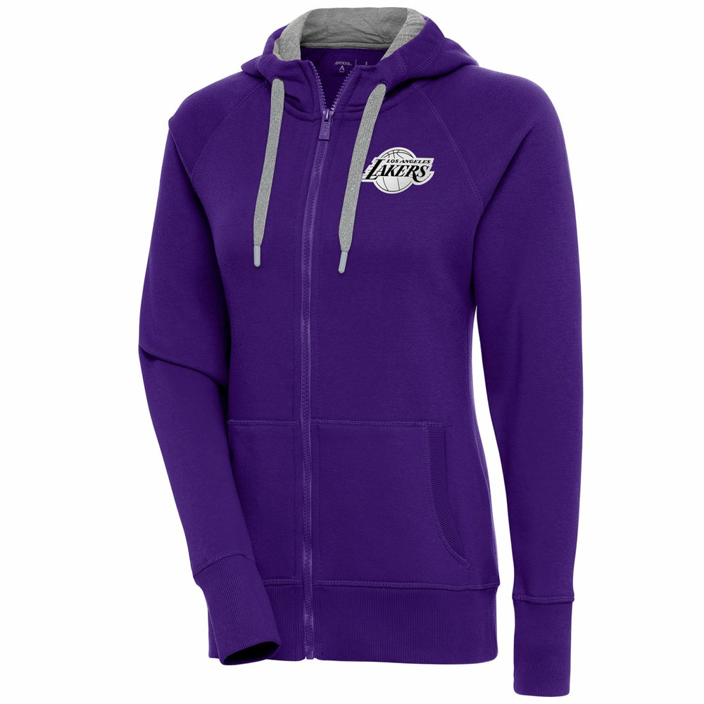 Los Angeles Lakers Antigua Women's Brushed Metallic Victory Full-Zip Hoodie - Purple - NBA