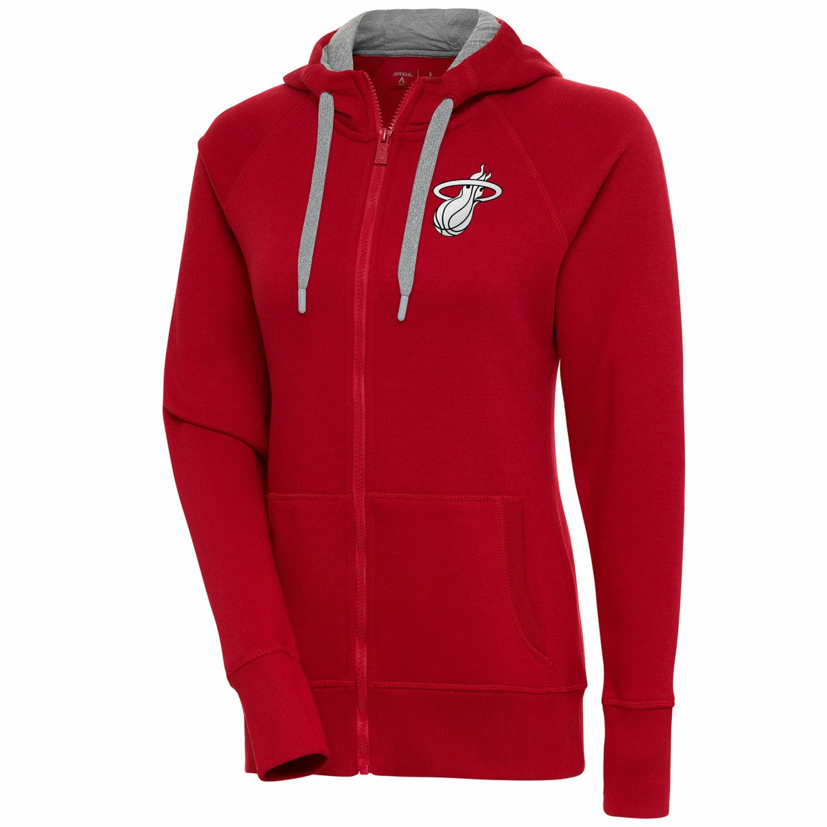 Miami Heat Antigua Women's Brushed Metallic Victory Full-Zip Hoodie - Red - NBA