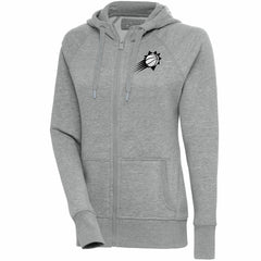 Phoenix Suns Antigua Women's Brushed Metallic Victory Full-Zip Hoodie - Heather Gray - NBA