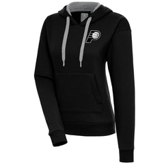 Indiana Pacers Antigua Women's Brushed Metallic Victory Pullover Hoodie - Black - NBA
