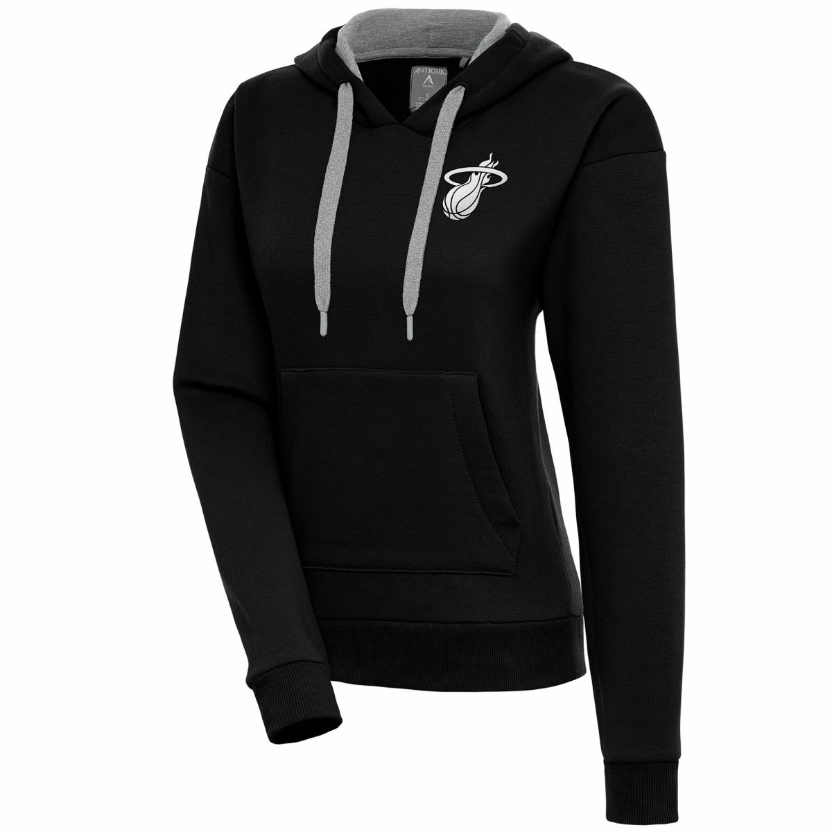Miami Heat Antigua Women's Brushed Metallic Victory Pullover Hoodie - Black - NBA