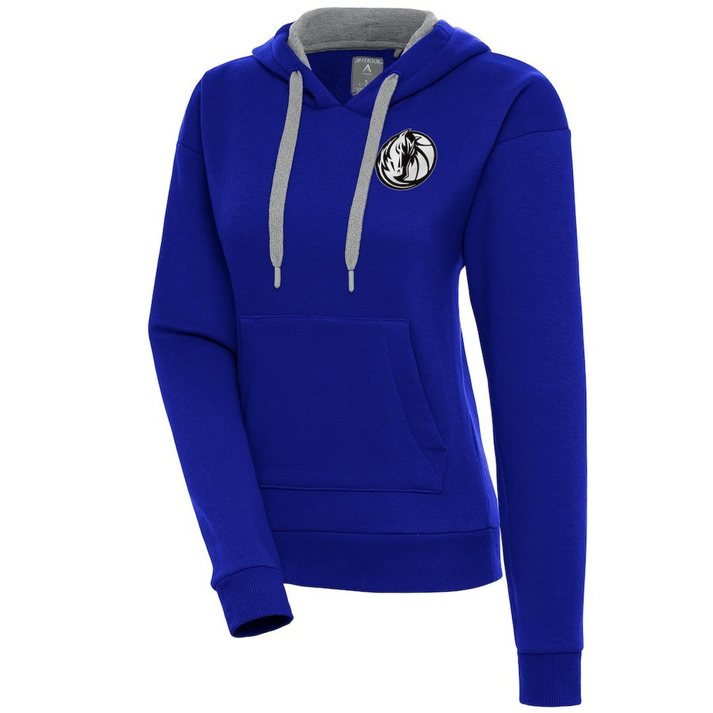 Dallas Mavericks Antigua Women's Brushed Metallic Victory Pullover Hoodie - Blue - NBA