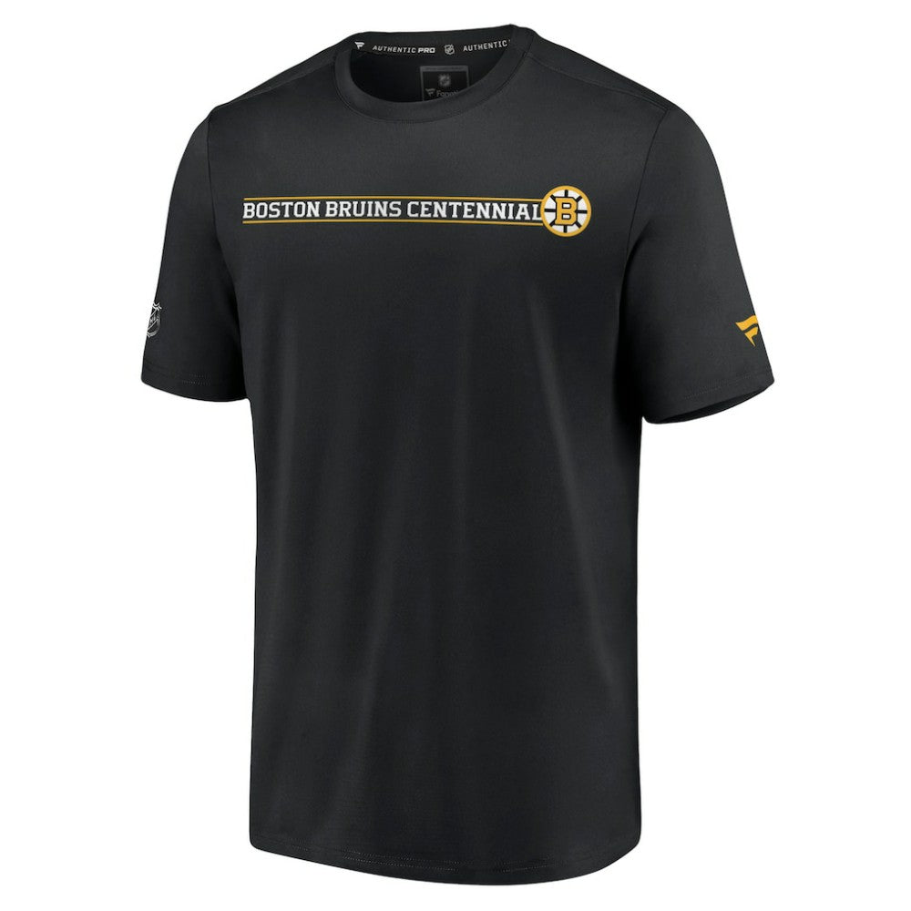 Boston Bruins Fanatics Authentic Pro Centennial Banner T-Shirt - Black - NHL
