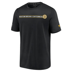 Boston Bruins Fanatics Authentic Pro Centennial Banner T-Shirt - Black - NHL