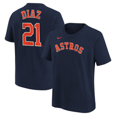 Yainer Diaz Houston Astros Nike Youth Name & Number T-Shirt - MLB