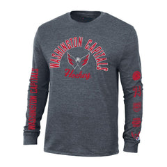Washington Capitals Champion Multi-Logo Tri-Blend Long Sleeve T-Shirt - Heather Navy - NHL