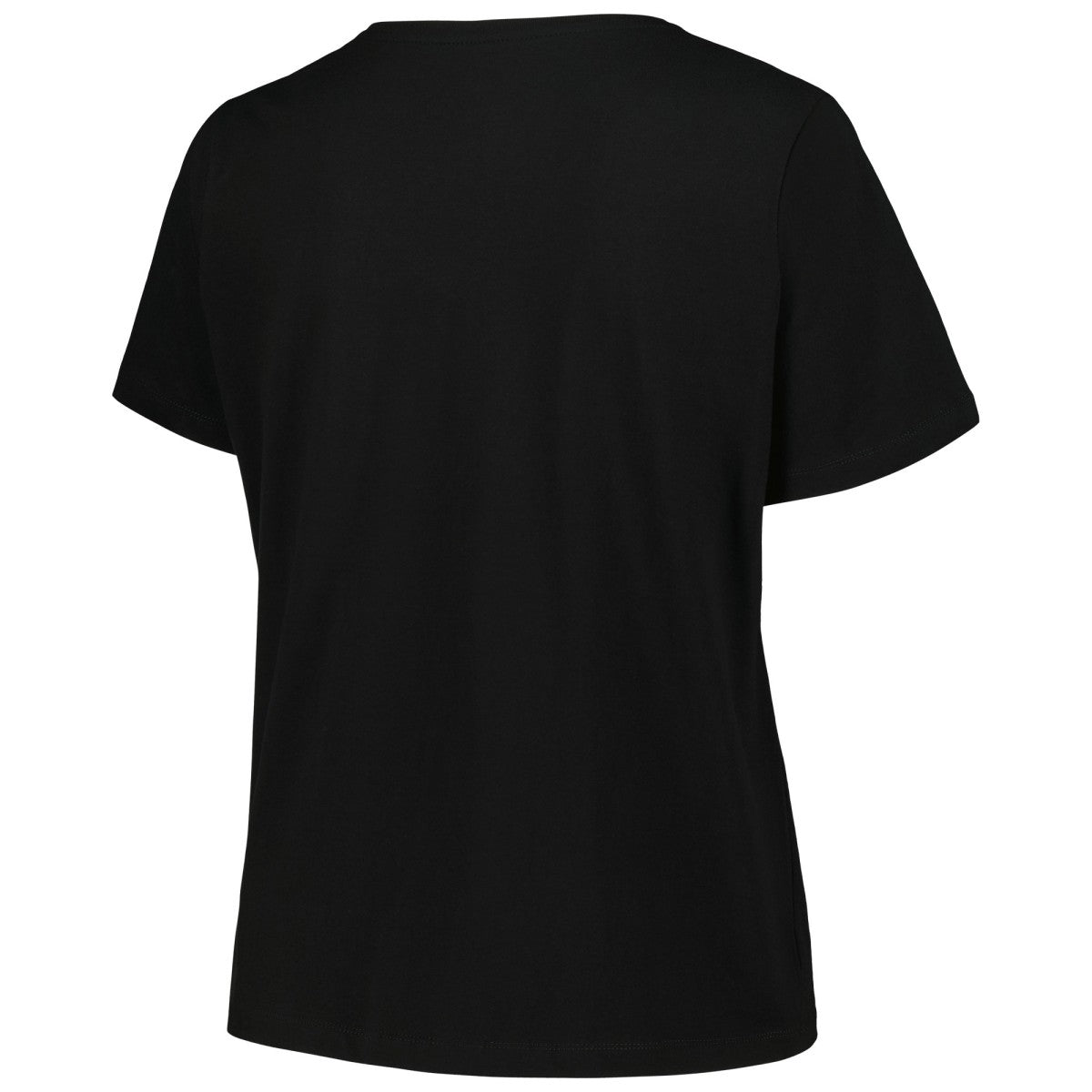 Milwaukee Bucks Profile Women's Plus Size Arch Over Logo V-Neck T-Shirt Black - NBA