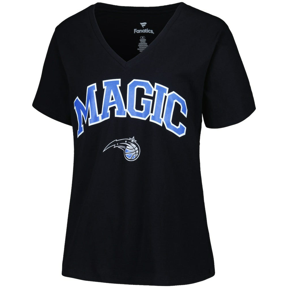 Orlando Magic Profile Women's Plus Size Arch Over Logo V-Neck T-Shirt Black - NBA