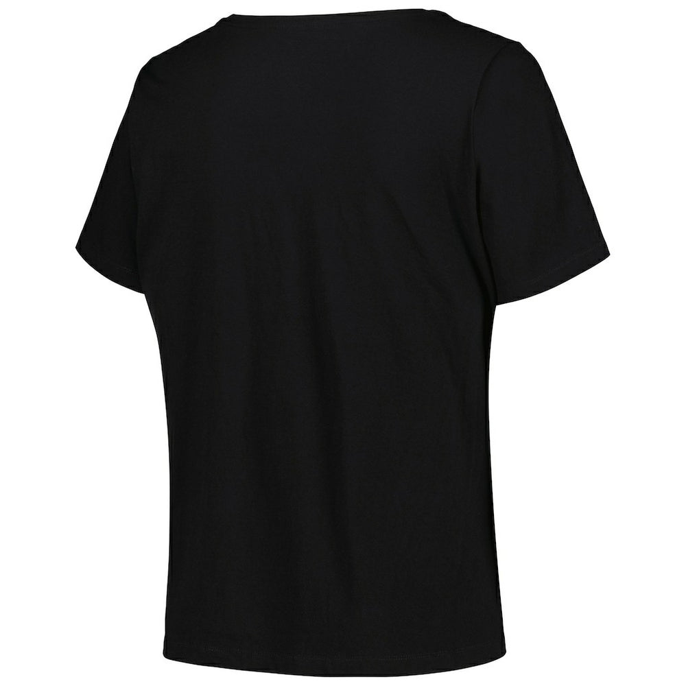 Golden State Warriors Profile Women's Plus Size Arch Over Logo V-Neck T-Shirt Black - NBA