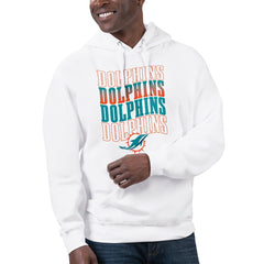 Miami Dolphins Starter Unisex Name Drop Logo Pullover Hoodie White | NFL